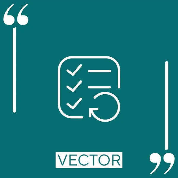 Lijst Vectoricoon Lineair Icoon Aanpasbare Slaglijn — Stockvector