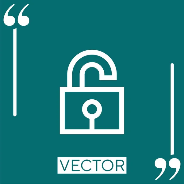 Icono Vector Desbloqueado Icono Lineal Línea Acariciada Editable — Vector de stock