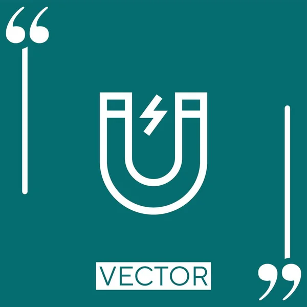 Pictograma Magnet Vector Linear Linie Stroked Editabilă — Vector de stoc