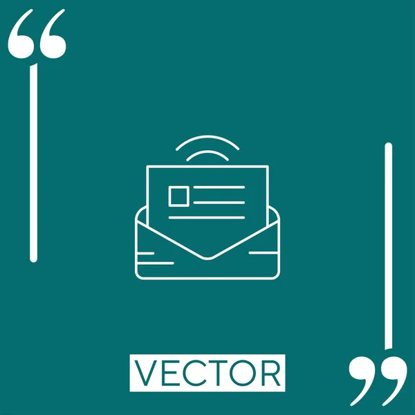 Marketing Mail Vektor Symbol Lineares Symbol Editierbare Strichlinie — Stockvektor