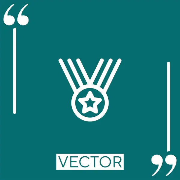 Медальная Векторная Икона Линейная Редактируемая Линия — стоковый вектор