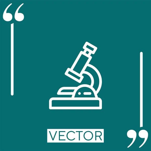 Microscopio Vector Icono Icono Lineal Línea Acariciada Editable — Vector de stock