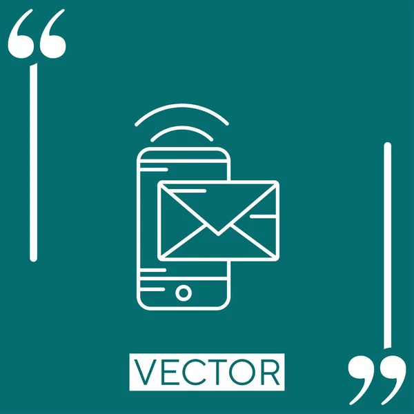 Mobiles Marketing Vektor Symbol Lineares Symbol Editierbare Strichlinie — Stockvektor