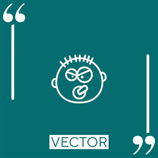 Mizerně Vektorová Ikona Lineární Ikona Upravitelná Čára Tahu — Stockový vektor