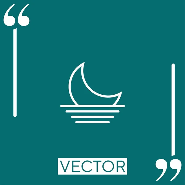 Ícone Vetor Lua Ícone Linear Linha Curso Editável — Vetor de Stock