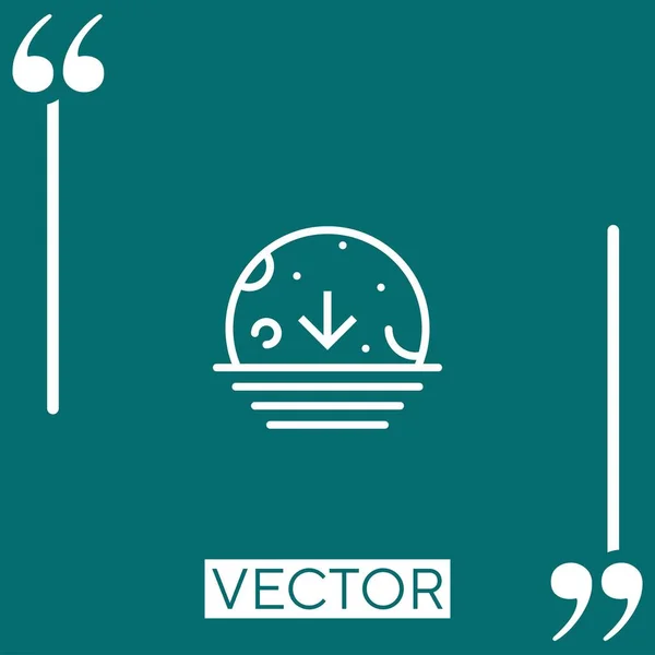 Ícone Vetor Lua Ícone Linear Linha Curso Editável — Vetor de Stock