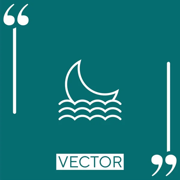 Ícone Vetor Lua Ícone Linear Linha Curso Editável — Vetor de Stock