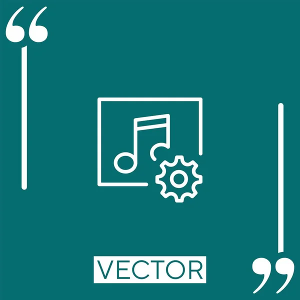 Reproductor Música Icono Vectorial Icono Lineal Línea Carrera Editable — Vector de stock