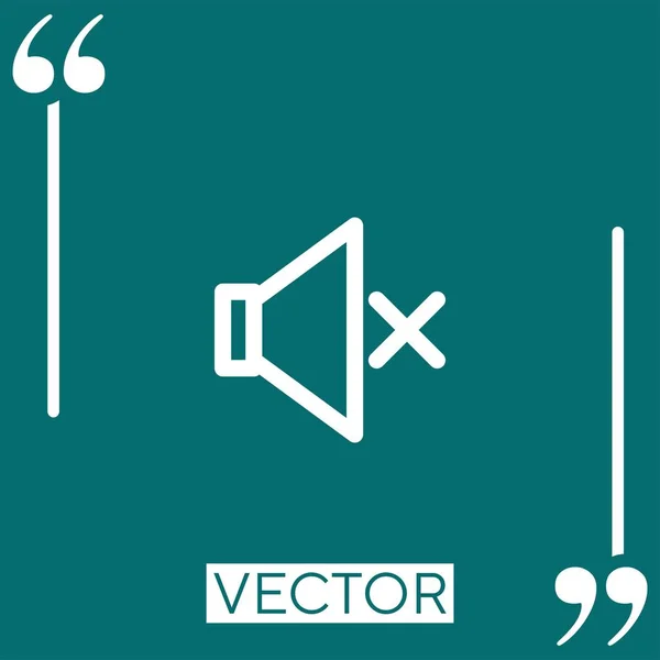 Ícone Vetor Alto Falantes Mudo Ícone Linear Linha Curso Editável — Vetor de Stock