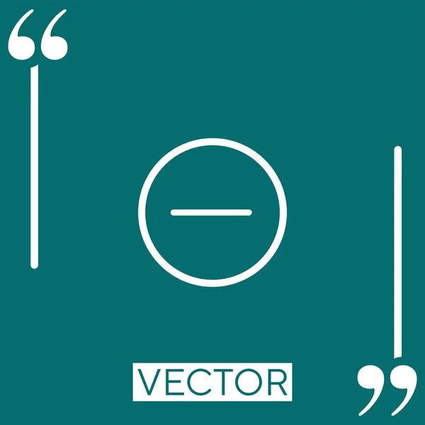 Signo Negativo Icono Lineal Línea Carrera Editable — Vector de stock
