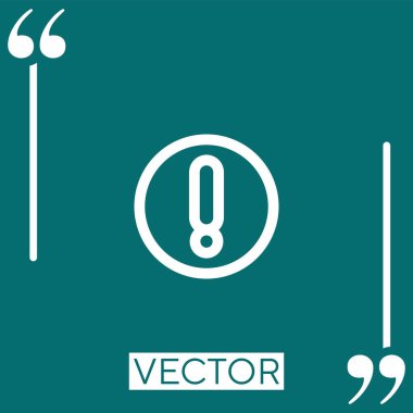 Uyarı ünlem çemberi ana hatları doğrusal simge. Düzenlenebilir vuruş çizgisi