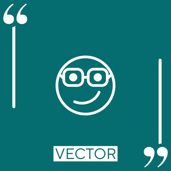 Nerd Vektorsymbol Lineares Symbol Editierbare Strichlinie — Stockvektor