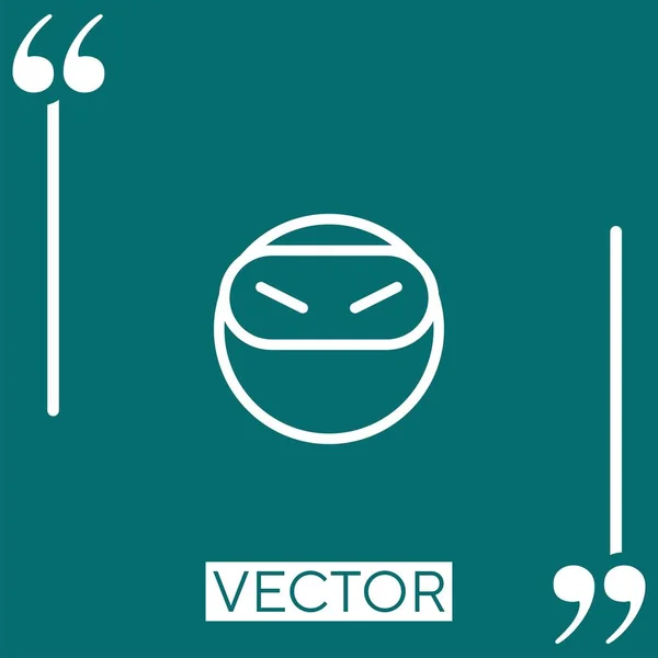 Ícone Vetor Ninja Ícone Linear Linha Curso Editável — Vetor de Stock