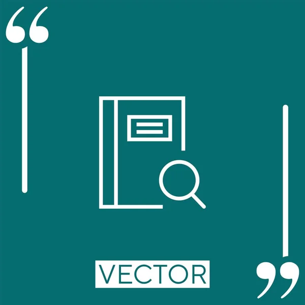 Notizbuch Vektorsymbol Lineares Symbol Editierbare Strichlinie — Stockvektor
