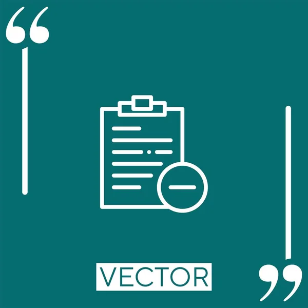 Bloc Notas Icono Vector Icono Lineal Línea Carrera Editable — Vector de stock