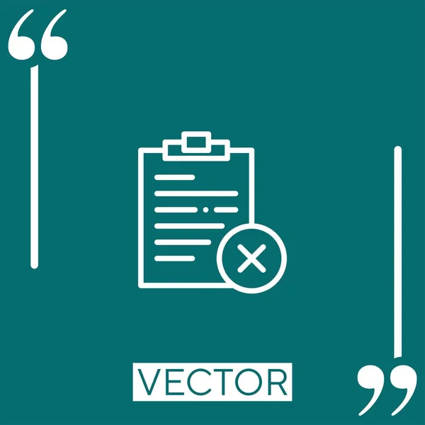 Bloc Notas Icono Vector Icono Lineal Línea Carrera Editable — Vector de stock