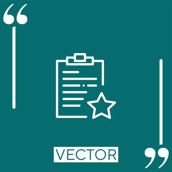 Bloc Notas Icono Vector Icono Lineal Línea Carrera Editable — Vector de stock