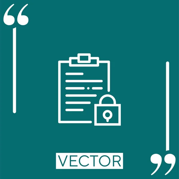 Bloc Notas Icono Vector Icono Lineal Línea Carrera Editable — Vector de stock