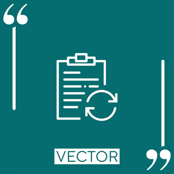 Ícone Vetor Notepad Ícone Linear Linha Curso Editável — Vetor de Stock