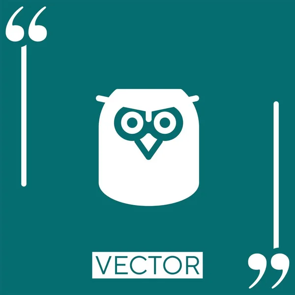 Hibou Sage Symbole Icône Vectorielle Icône Linéaire Ligne Course Modifiable — Image vectorielle