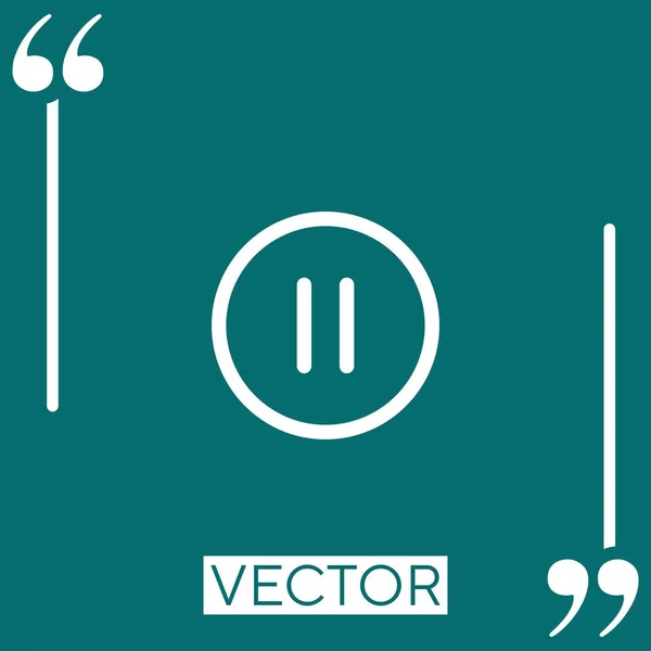 Ícone Vetor Botão Circular Pausa Ícone Linear Linha Curso Editável — Vetor de Stock