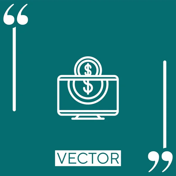 Método Pago Icono Lineal Línea Carrera Editable — Vector de stock