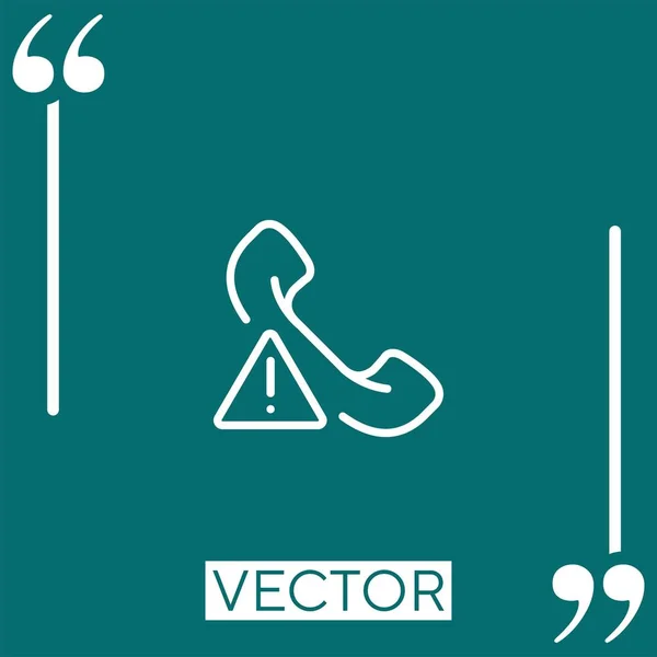 Icône Vectorielle Appel Téléphonique Icône Linéaire Ligne Course Modifiable — Image vectorielle