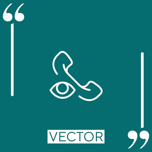 Ícone Vetor Chamada Telefônica Ícone Linear Linha Curso Editável — Vetor de Stock