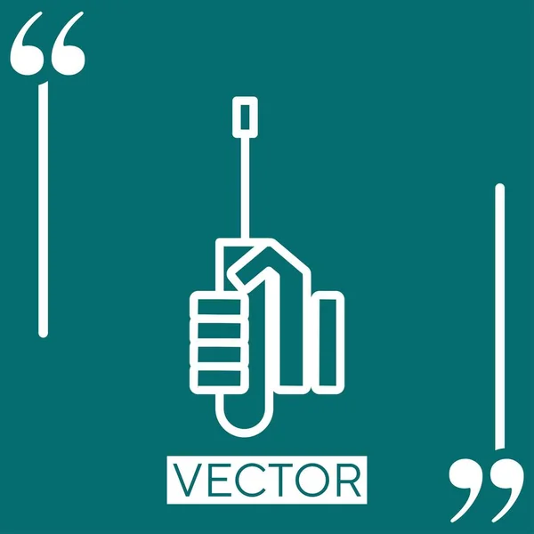 Destornillador Icono Vector Mano Icono Lineal Línea Carrera Editable — Archivo Imágenes Vectoriales