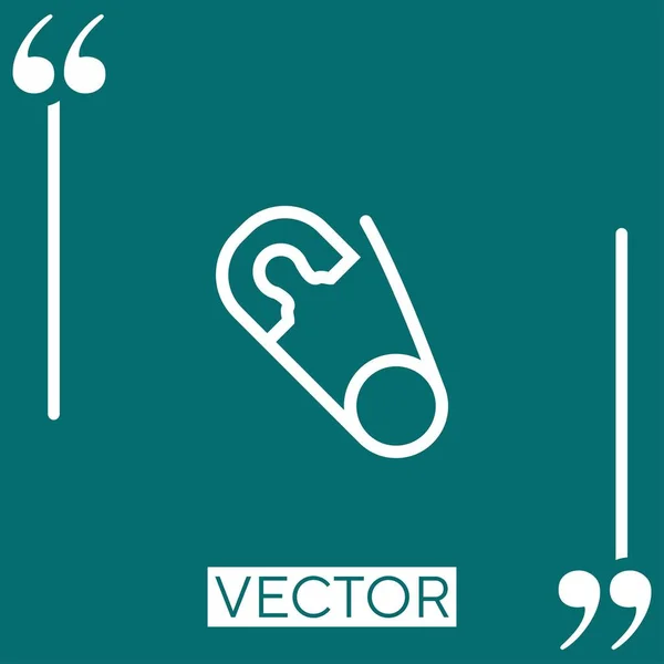Sicherheitsnadel Öffnete Vektor Symbol Lineares Symbol Editierbare Strichlinie — Stockvektor