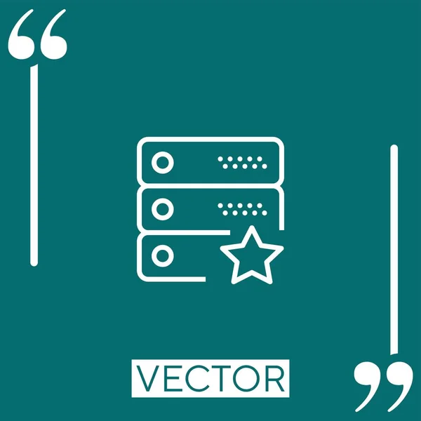 Server Vektor Symbol Lineares Symbol Editierbare Strichlinie — Stockvektor