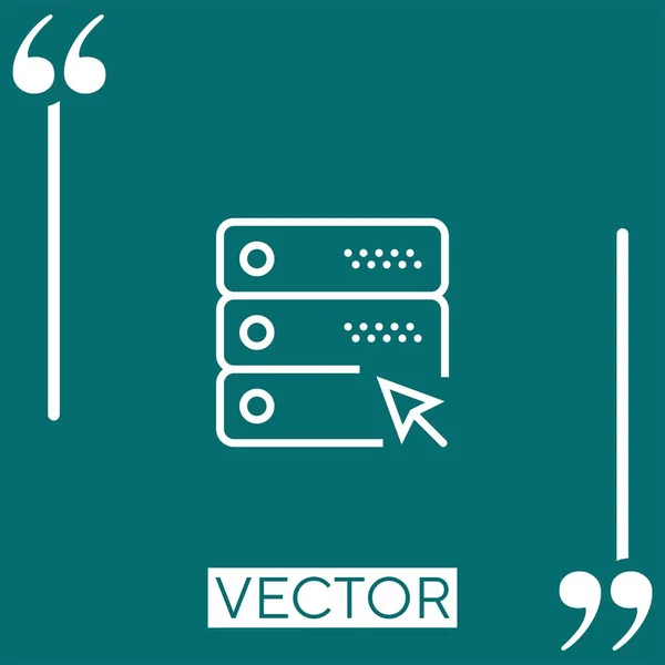 Ícone Vetor Servidor Ícone Linear Linha Curso Editável — Vetor de Stock