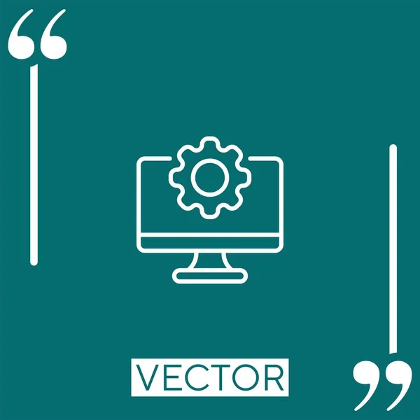 Ícone Vetor Configurações Ícone Linear Linha Encadeada Editável — Vetor de Stock