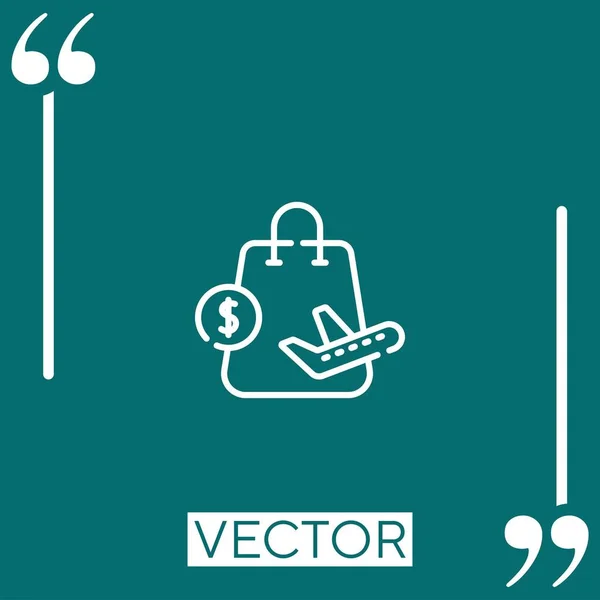 Icono Del Vector Compras Icono Lineal Línea Acariciada Editable — Archivo Imágenes Vectoriales