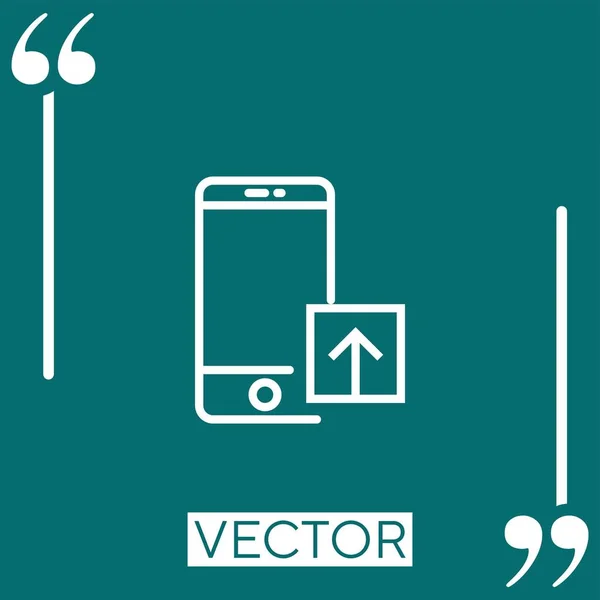 Ícone Vetor Smartphone Ícone Linear Linha Curso Editável — Vetor de Stock