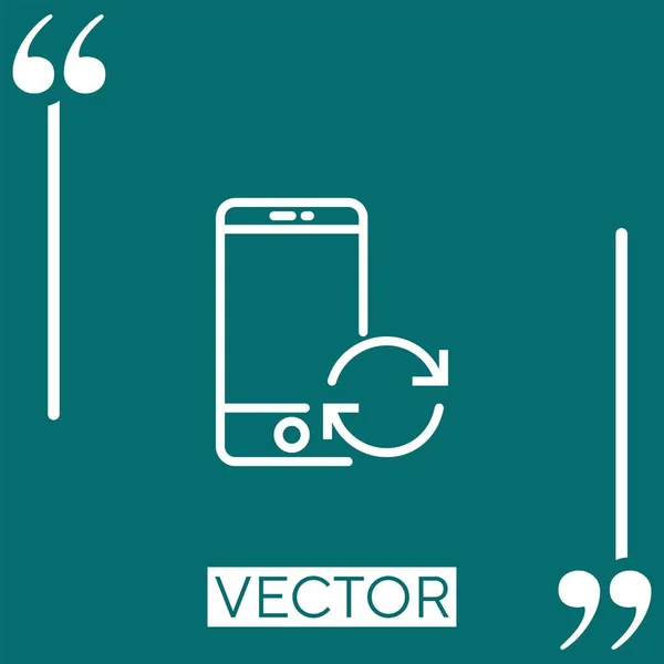 Ícone Vetor Smartphone Ícone Linear Linha Curso Editável — Vetor de Stock