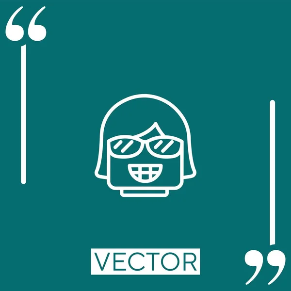 Ícone Vetor Presunçoso Ícone Linear Linha Curso Editável — Vetor de Stock