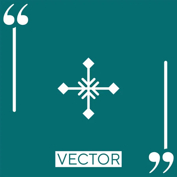 Hópehely Vektor Ikon Lineáris Ikon Szerkeszthető Vonal — Stock Vector