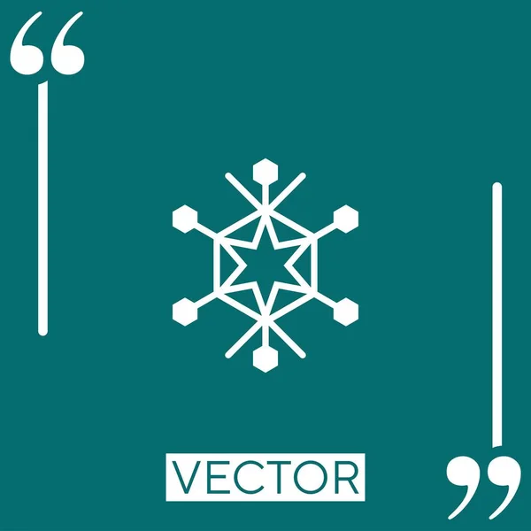 Ícone Vetorial Floco Neve Ícone Linear Linha Curso Editável — Vetor de Stock