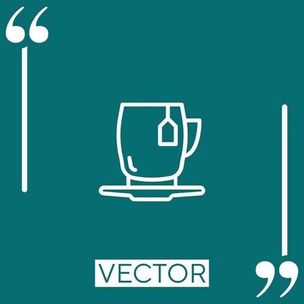 Taza Icono Lineal Línea Carrera Editable — Vector de stock