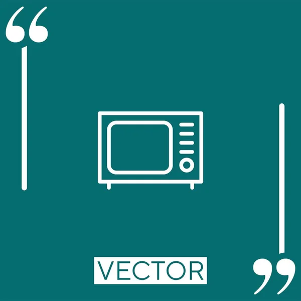 Televisão Ícone Linear Linha Curso Editável — Vetor de Stock