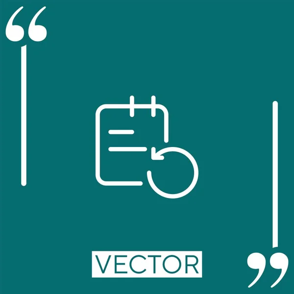 Ícone Vetor Recarga Ícone Linear Linha Curso Editável — Vetor de Stock