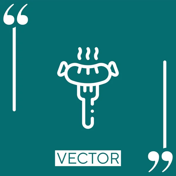 Icono Del Vector Salchicha Icono Lineal Línea Carrera Editable — Vector de stock