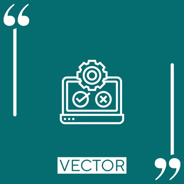 Prueba Vector Icono Icono Lineal Línea Carrera Editable — Archivo Imágenes Vectoriales