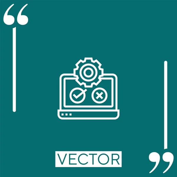 Ícone Vetorial Teste Ícone Linear Linha Curso Editável —  Vetores de Stock