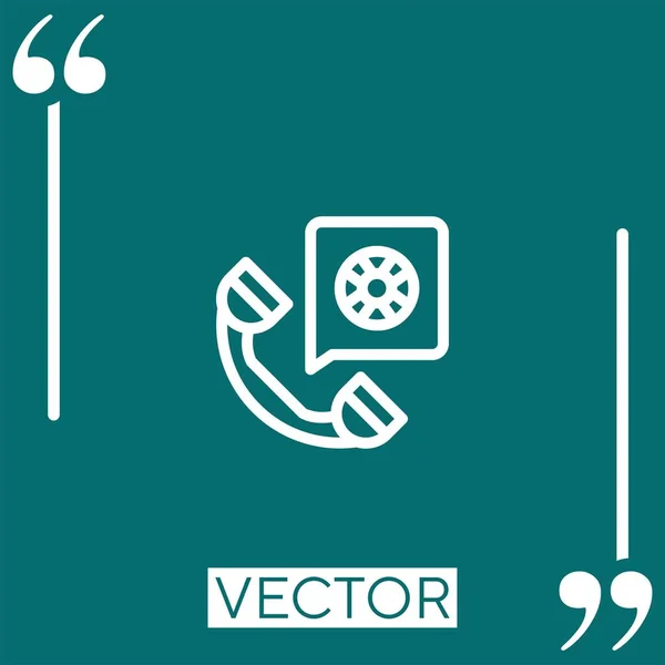 Ícone Vetor Suporte Cliente Ícone Linear Linha Curso Editável — Vetor de Stock