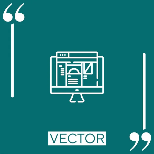 Ícone Layout Vector Ícone Linear Linha Curso Editável — Vetor de Stock