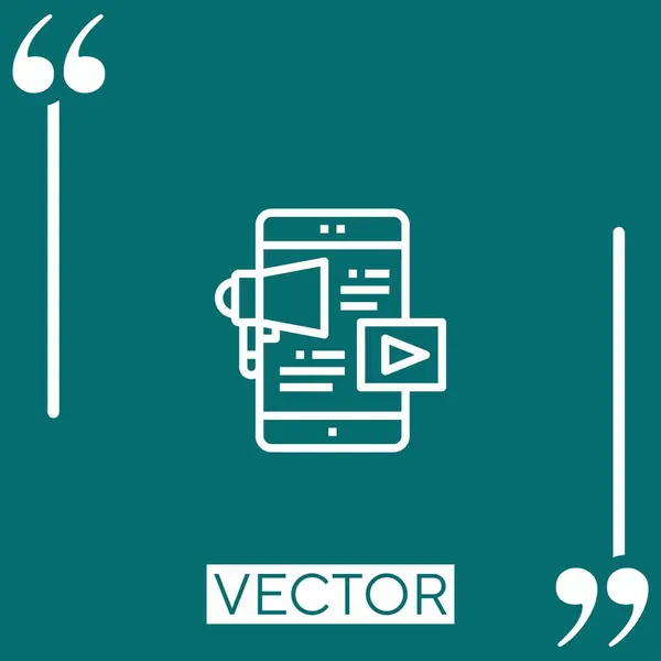 Icono Del Vector Marketing Icono Lineal Línea Carrera Editable — Vector de stock