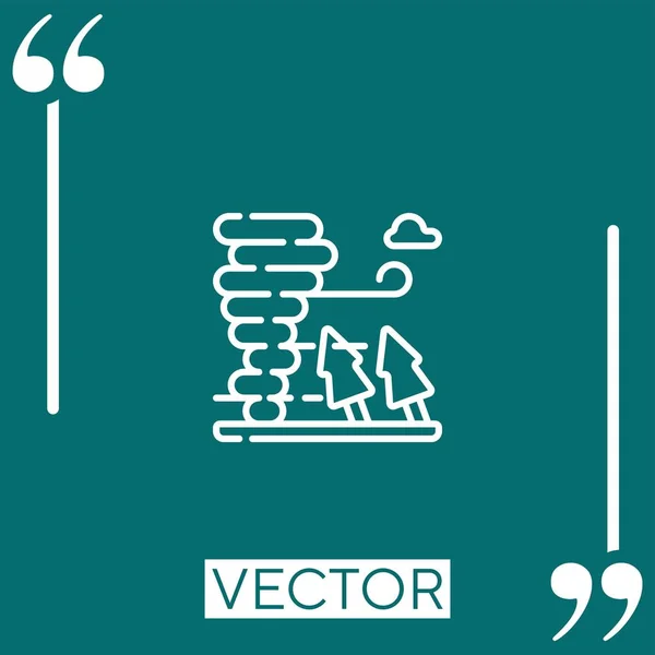 Tornado Vektor Symbol Lineares Symbol Editierbare Strichlinie — Stockvektor