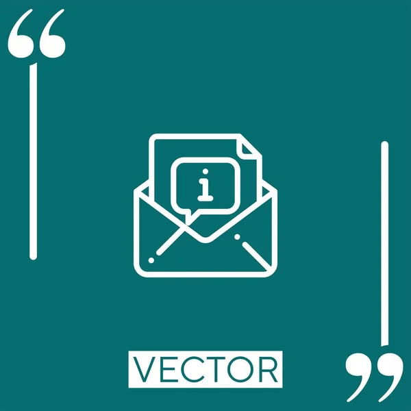 Icono Vector Correo Electrónico Icono Lineal Línea Carrera Editable — Vector de stock